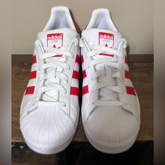 Adidas x Hattie Stewart Superstar White Red Shell Toe Leather - Picture 9 of 10